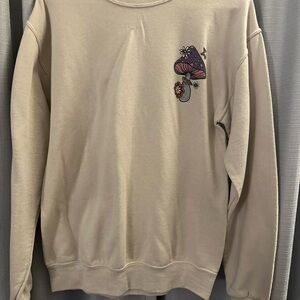 Women’s Cream Graphic Mushroom Crewneck Sweater